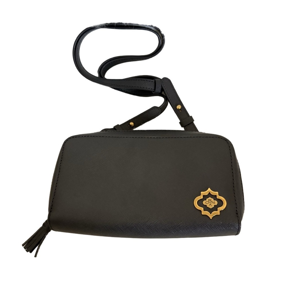 Oryany Black Saffiano Leather‎ Crossbody Camera Bag